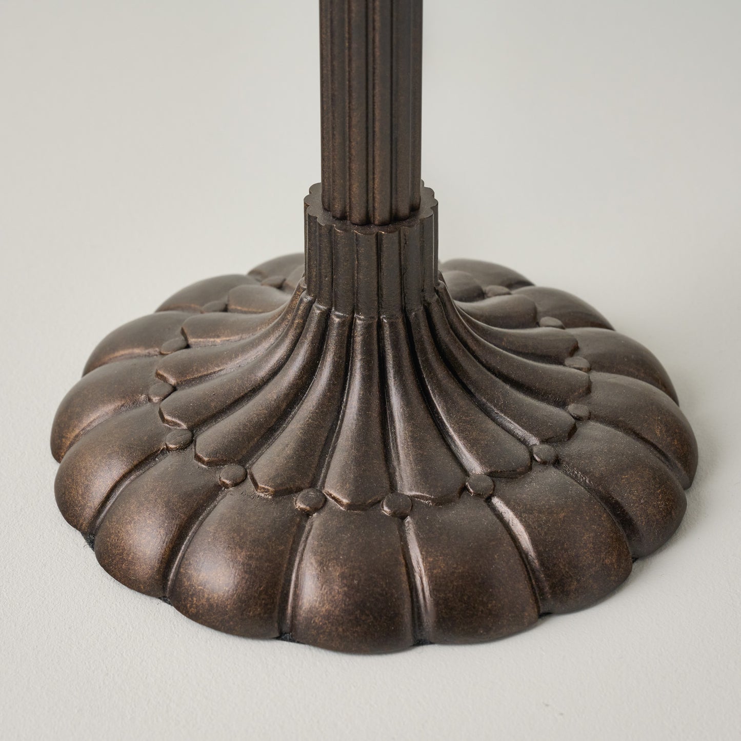 Stella Table Lamp-Bronze Scallop base up close