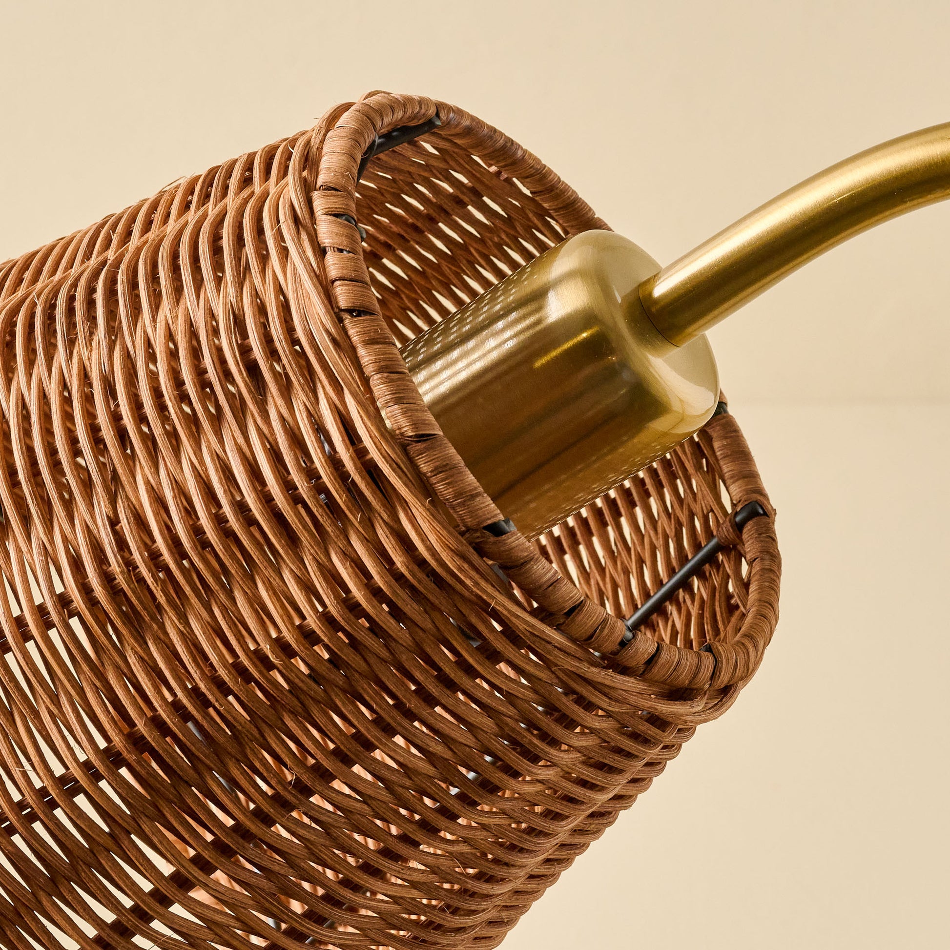 Lucinda Task Lamp with Woven Shade close up