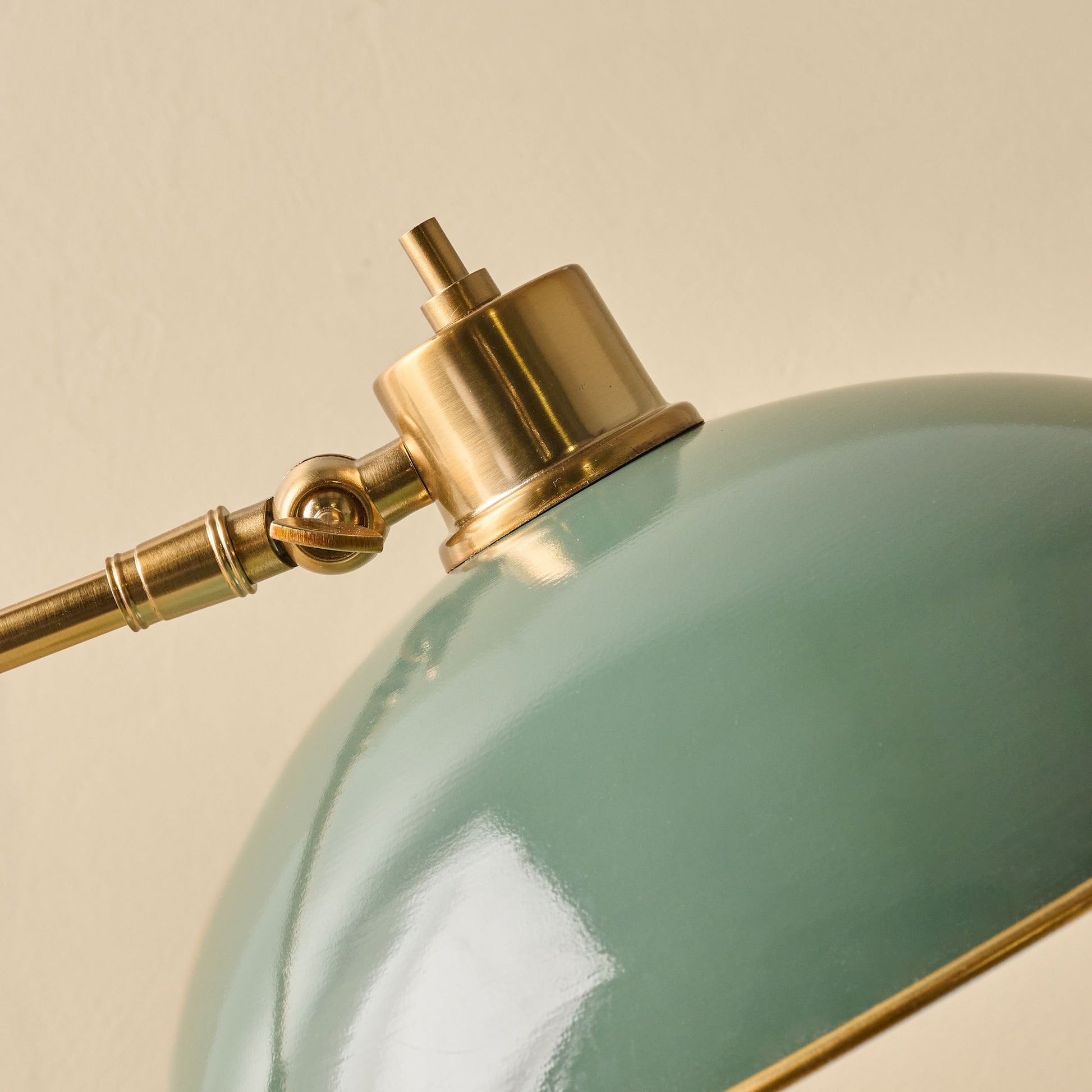 Retro Green Castle Task Lamp up close
