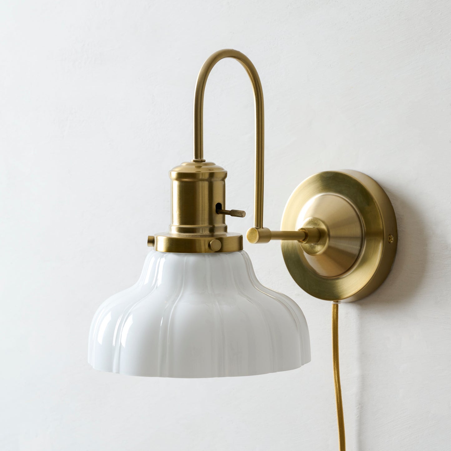 Polly Milk Glass Plug-in Sconce