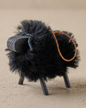Black Handcrafted Shearling Sheep Ornament
