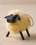 Cream Handcrafted Shearling Sheep Ornament