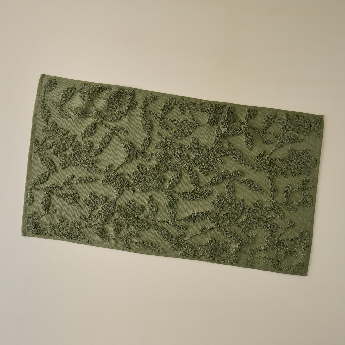 Winter Moss Floral Jacquard Bath Mat