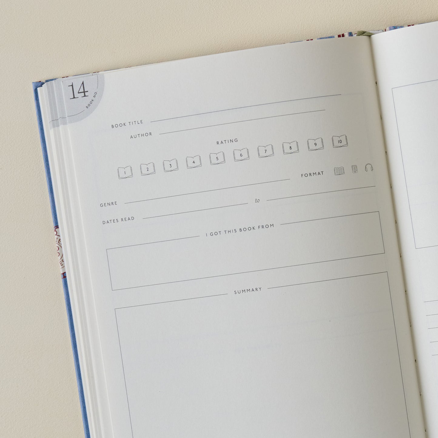 Reading Journal page