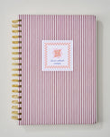 Striped Bloom Spiral Lined Notebook
