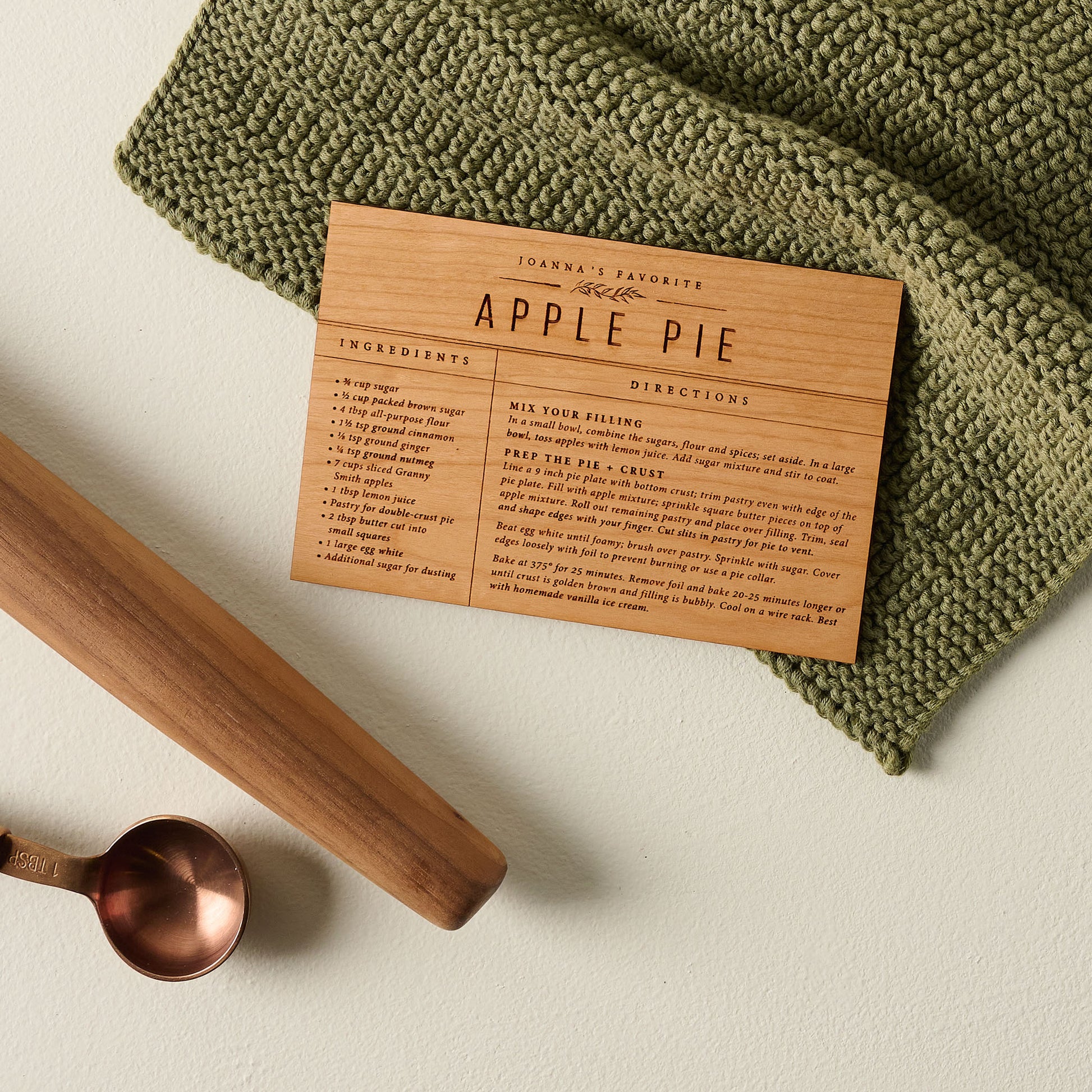 Wooden Recipe Card