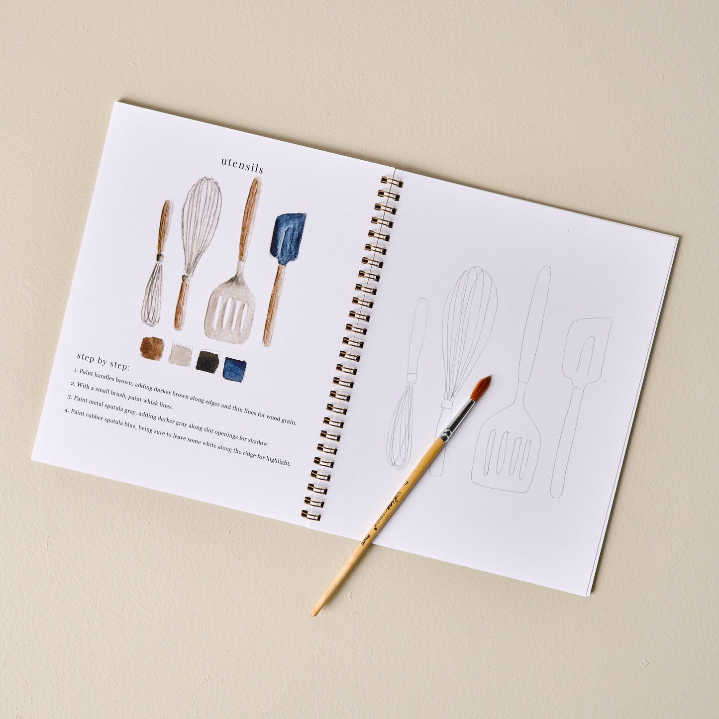 Baking Watercolor Workbook open