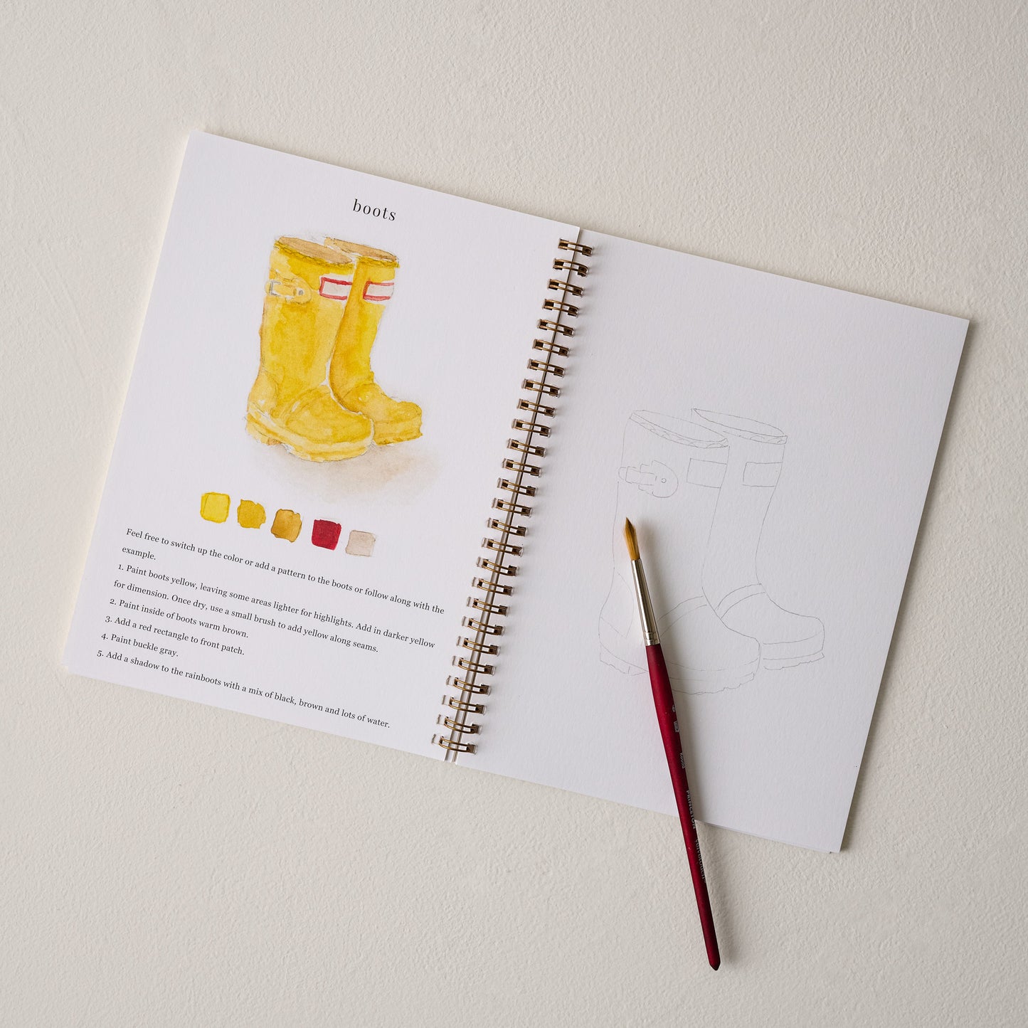 Garden Watercolor Workbook page