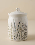Pressed Floral Ceramic Canister