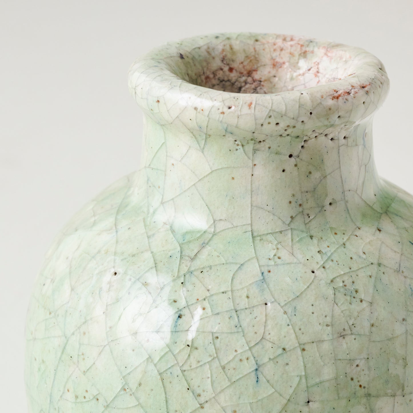 Urn Blair Crackle Glaze Bud Vase up close