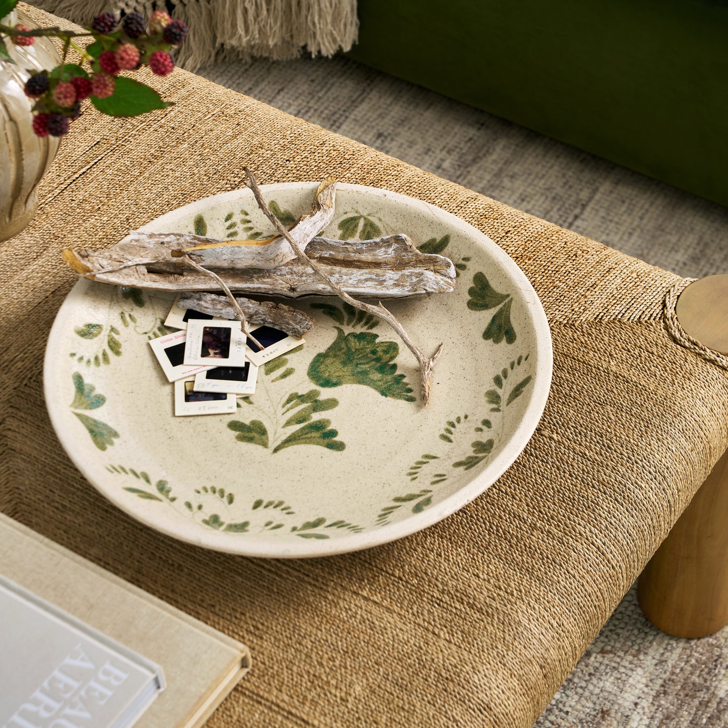 Caroline Oversized Hand-Painted Plate shown styled