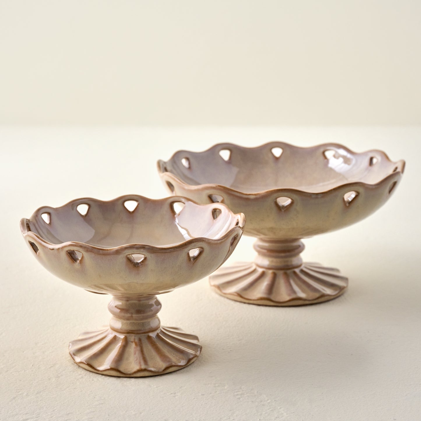 Millie Glazed Ceramic Compote Bowls
