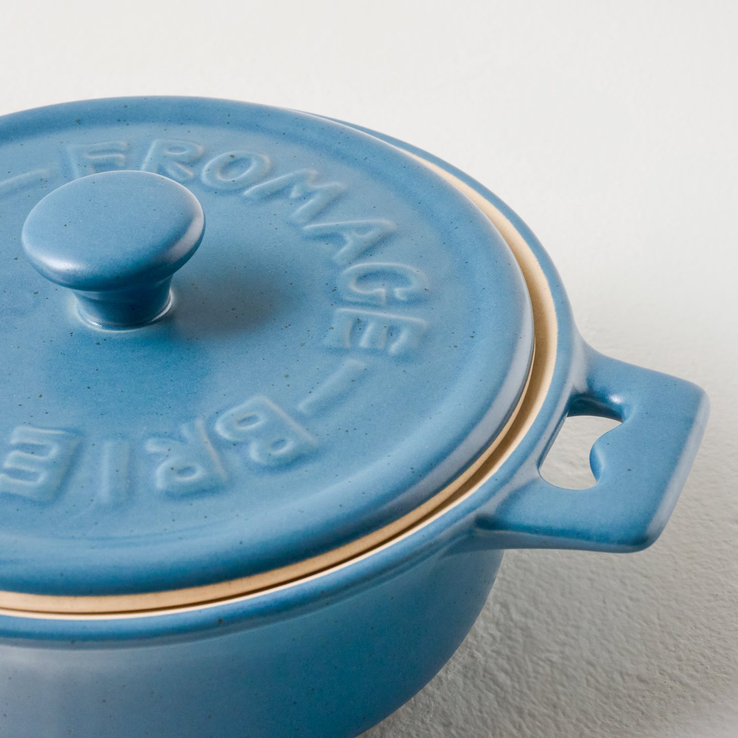 Maribel Stoneware Brie Baker up close