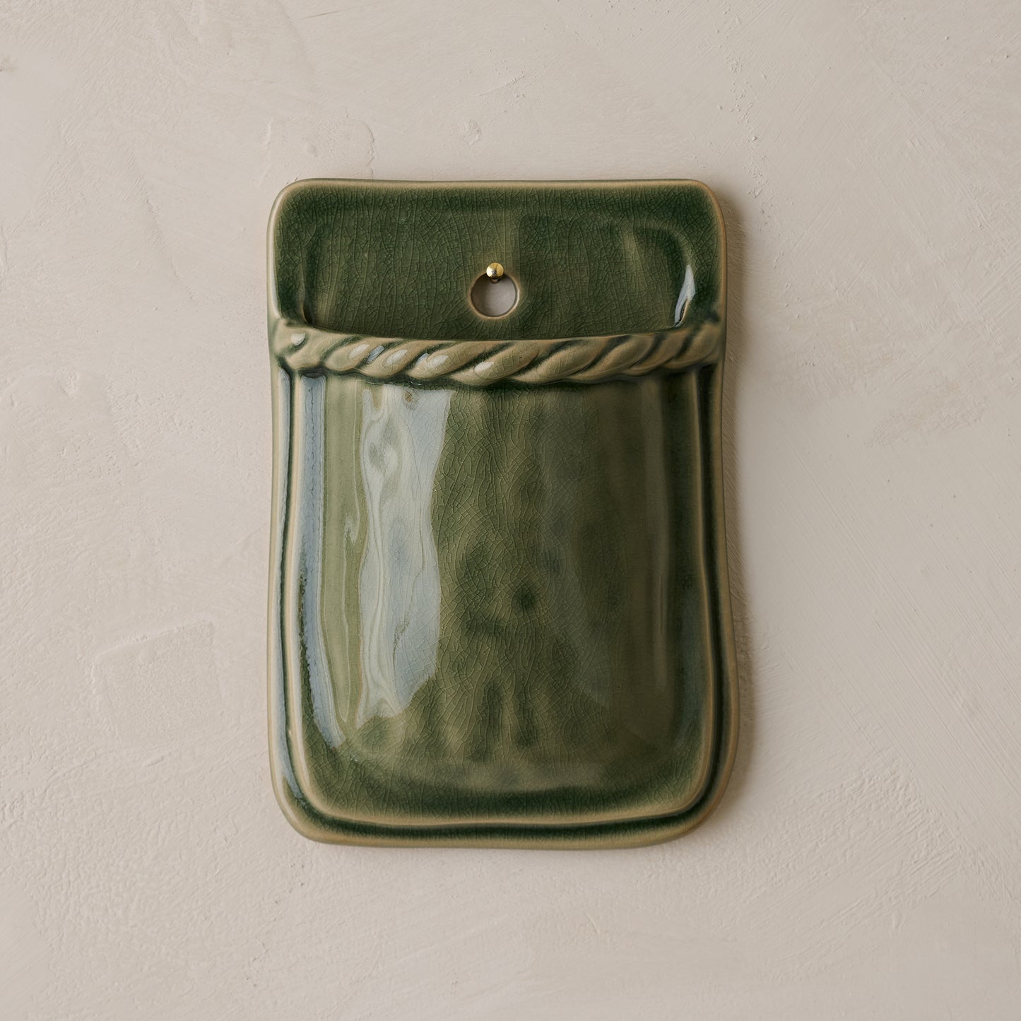 Green Hale Ceramic Wall Vase
