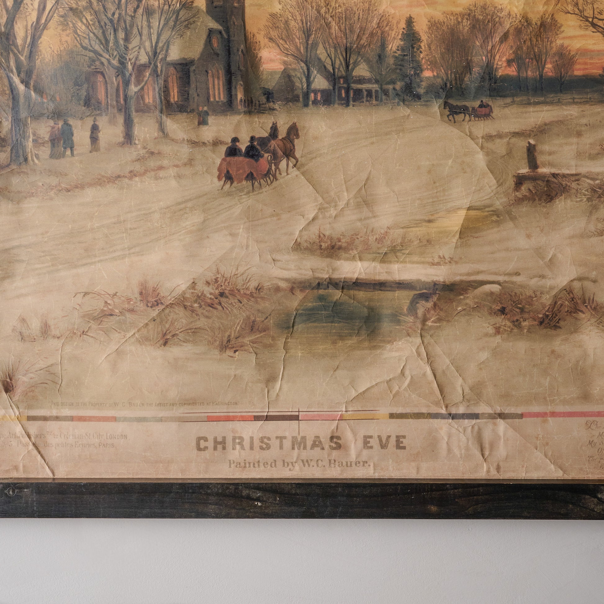 Vintage Christmas Eve Tapestry up close