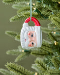 Vintage-Inspired Santa Mug Ornament shown on tree