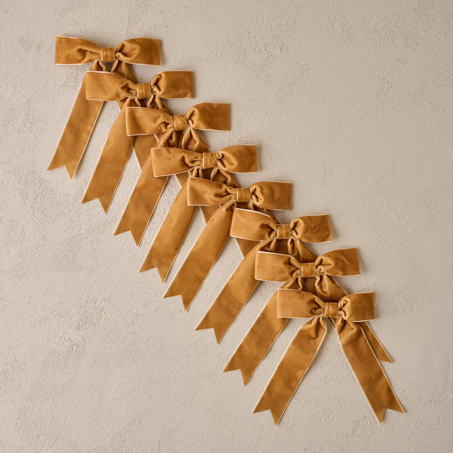 Amber Velvet Bow Ornament Clip, Set of 8