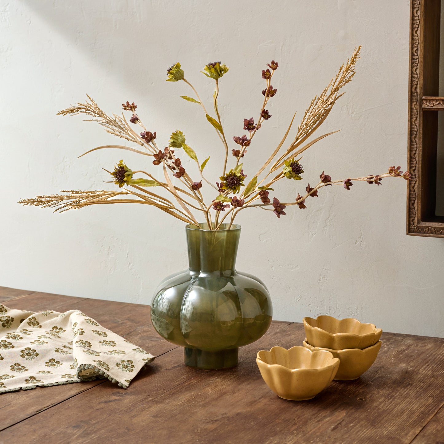 Meredith Glass Vase shown styled on table