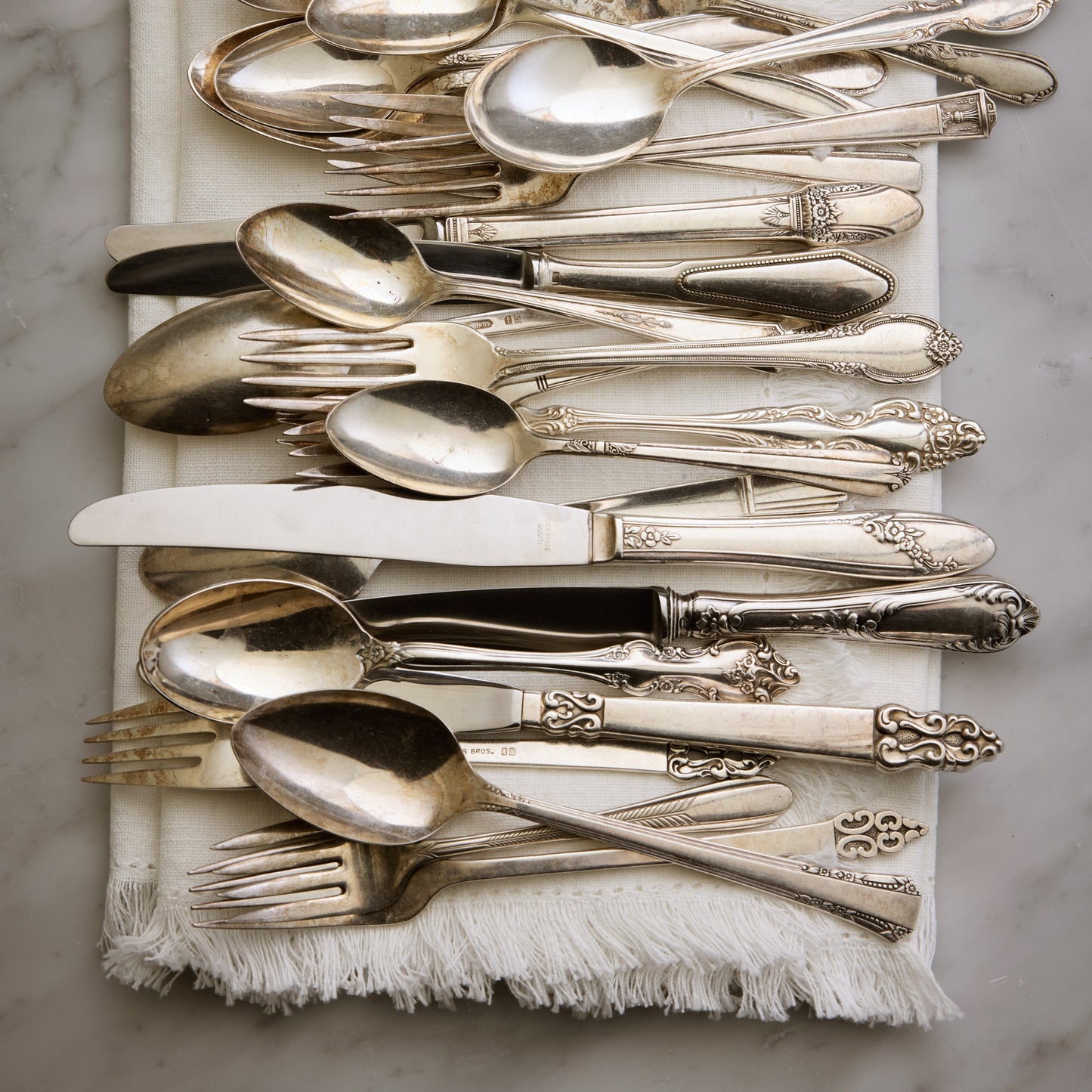 Vintage Flatware Set laid out