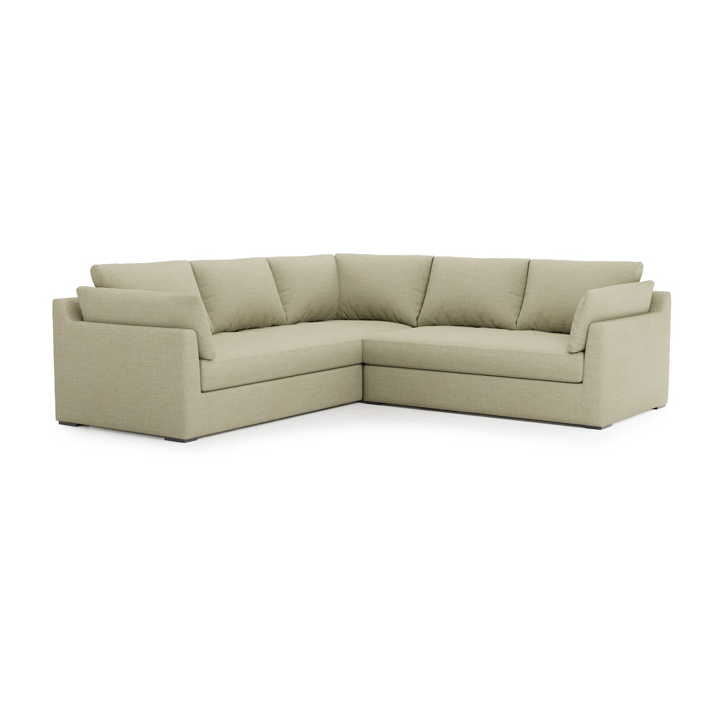 Serene Sectional khaki linen left corner