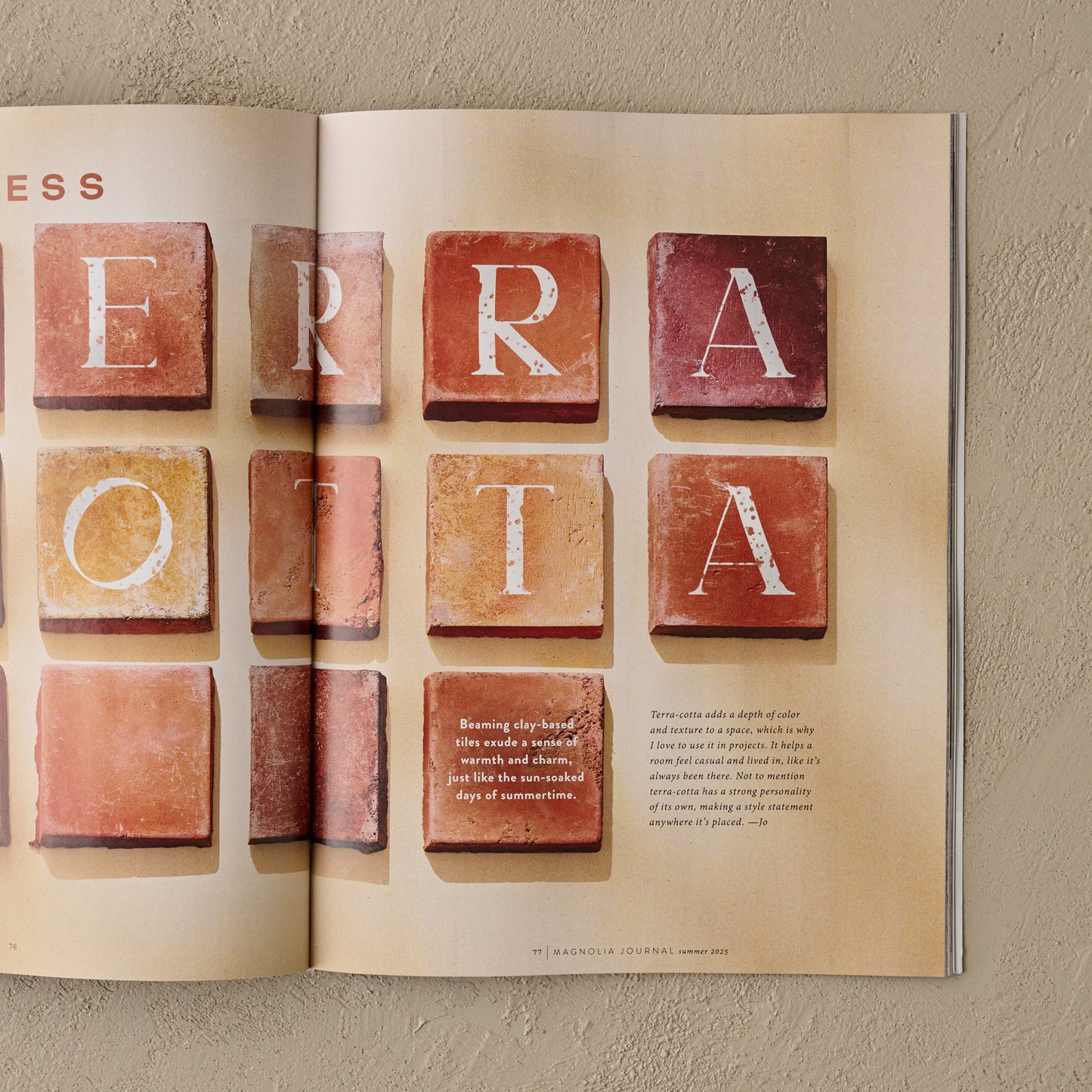 Magnolia Journal Summer 2025 terracotta story