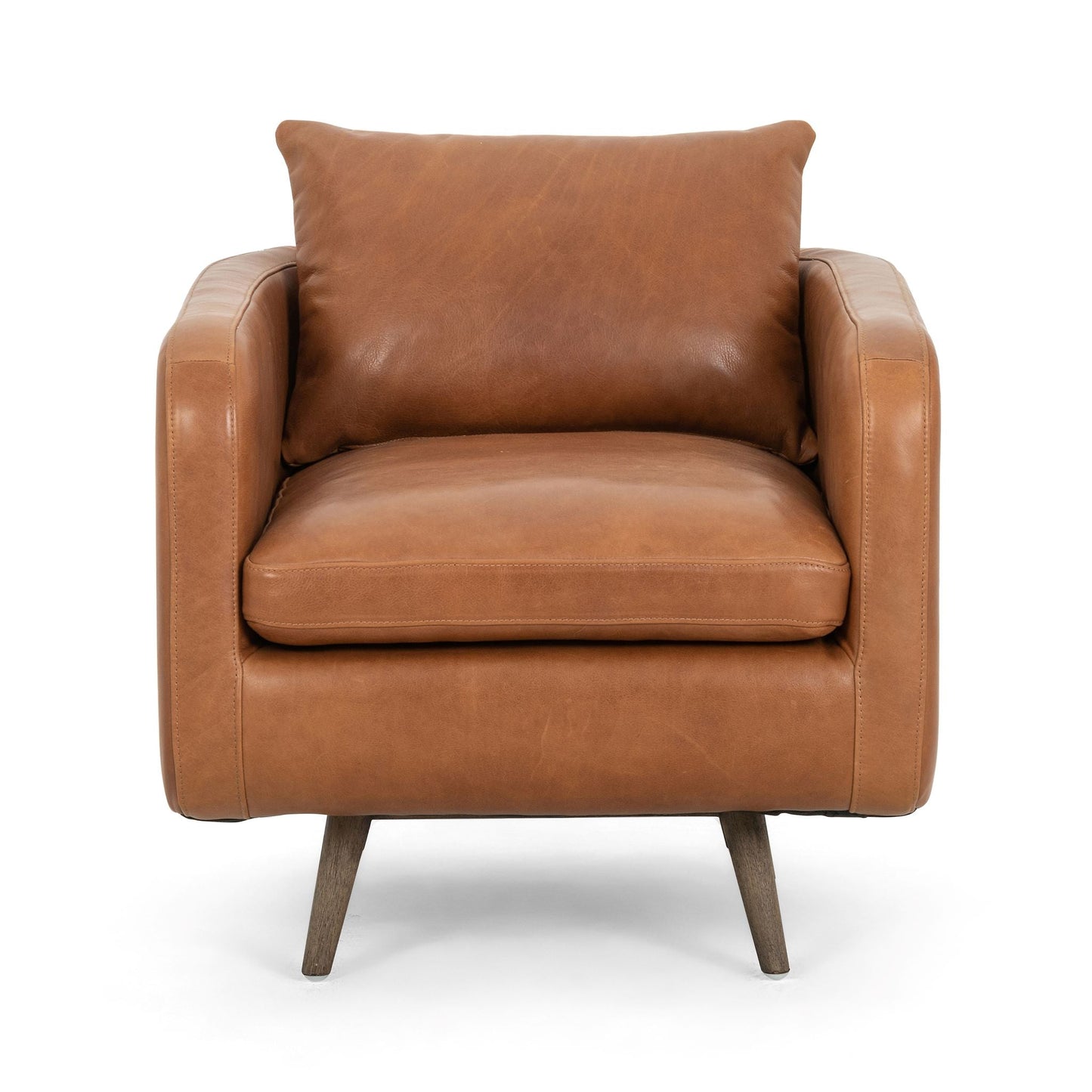 rosetta leather swivel arm chair for magnolia