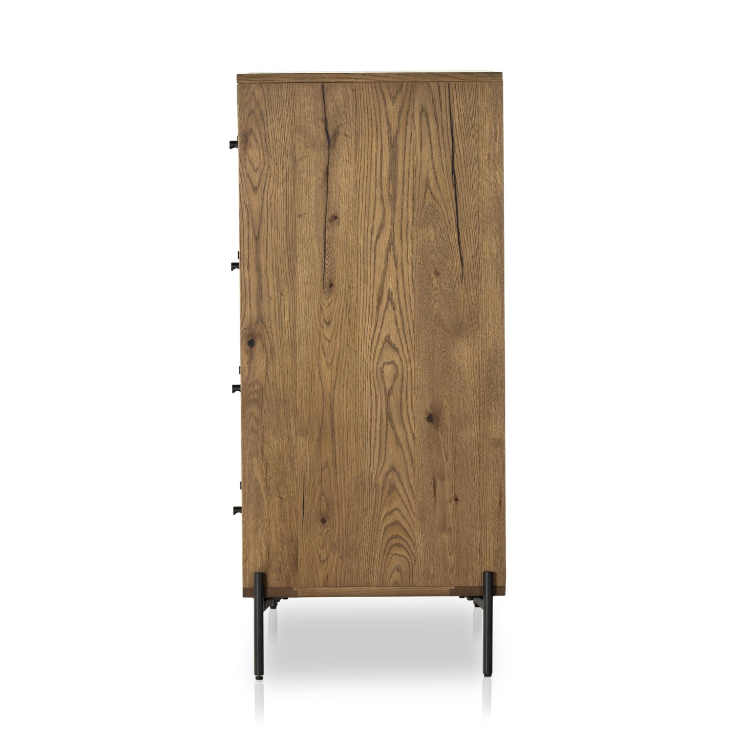 Liam 5 Drawer Dresser in amber oak side view