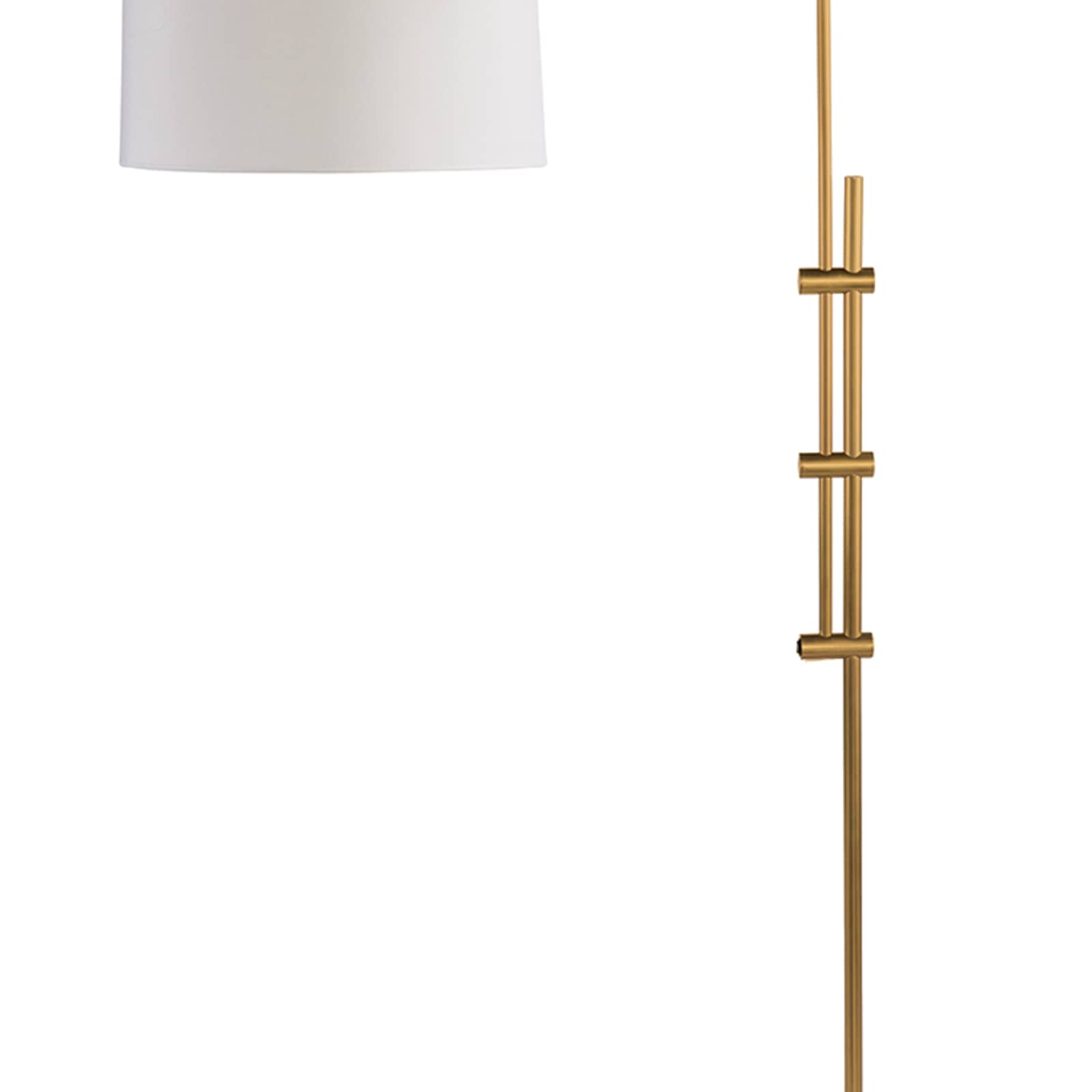 Watson Arc Floor Lamp in natural brass close up of lamp details