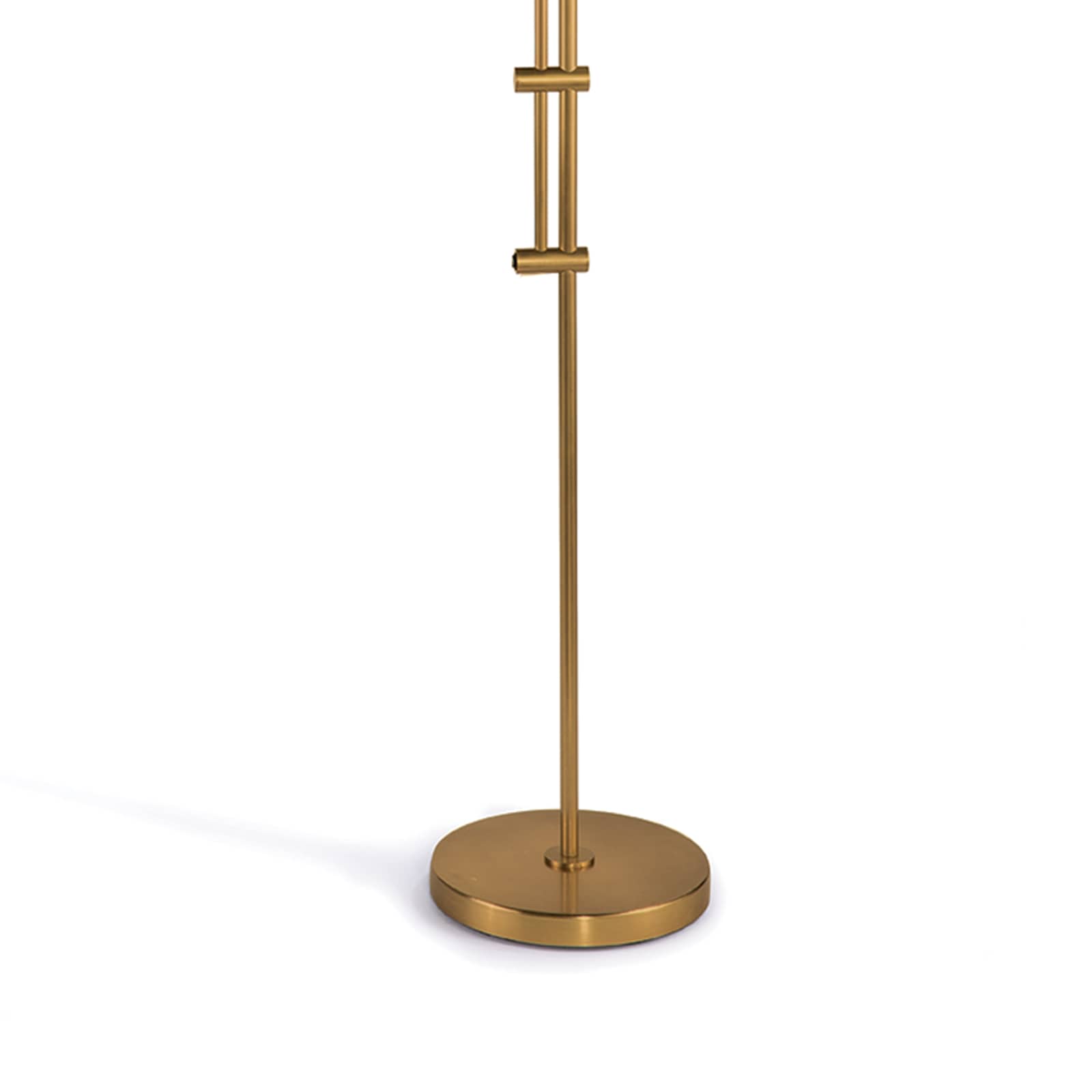 Watson Arc Floor Lamp in natural brass close up of base of lamp