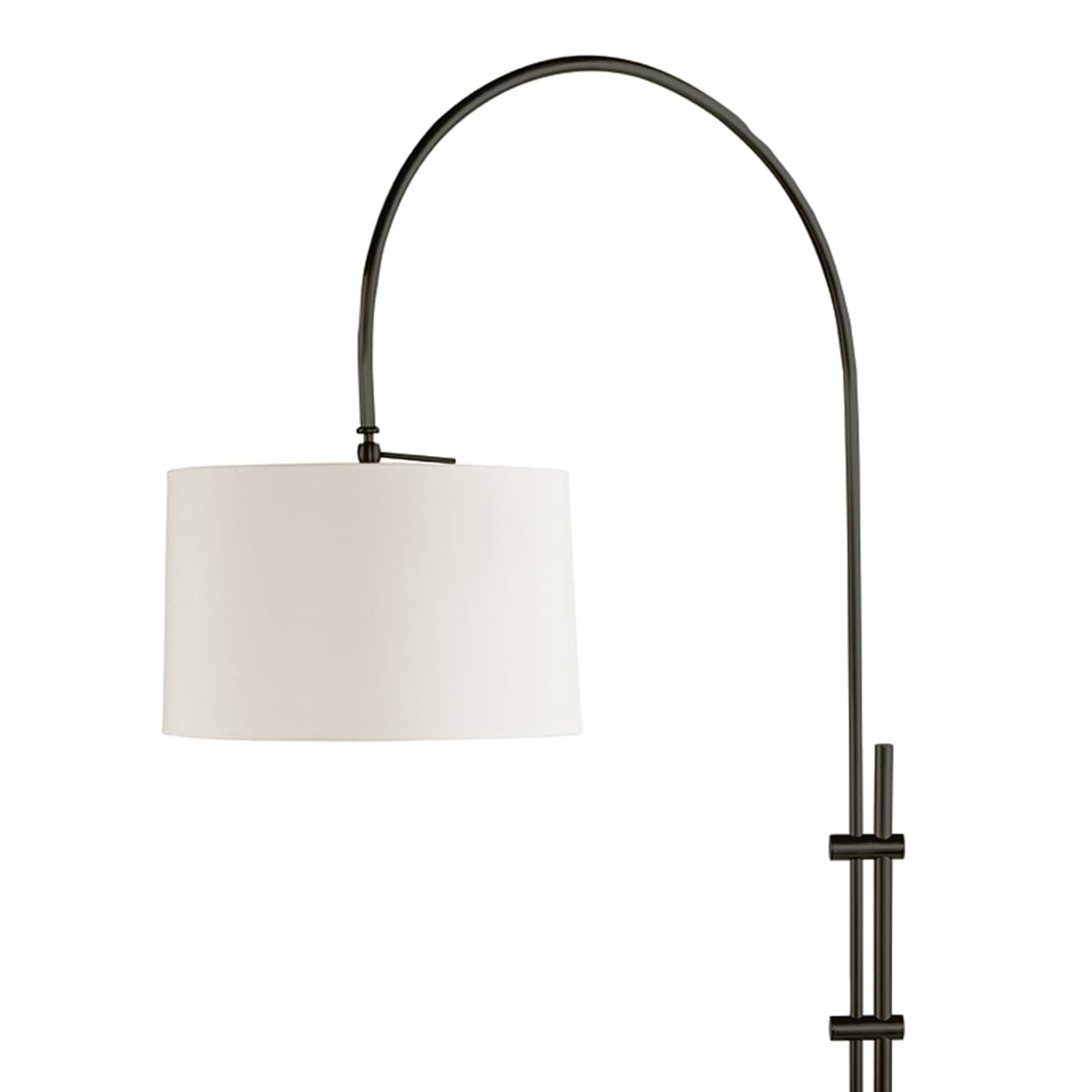 Watson Arc Floor Lamp in oil rubbed bronze close up of top half of lamp