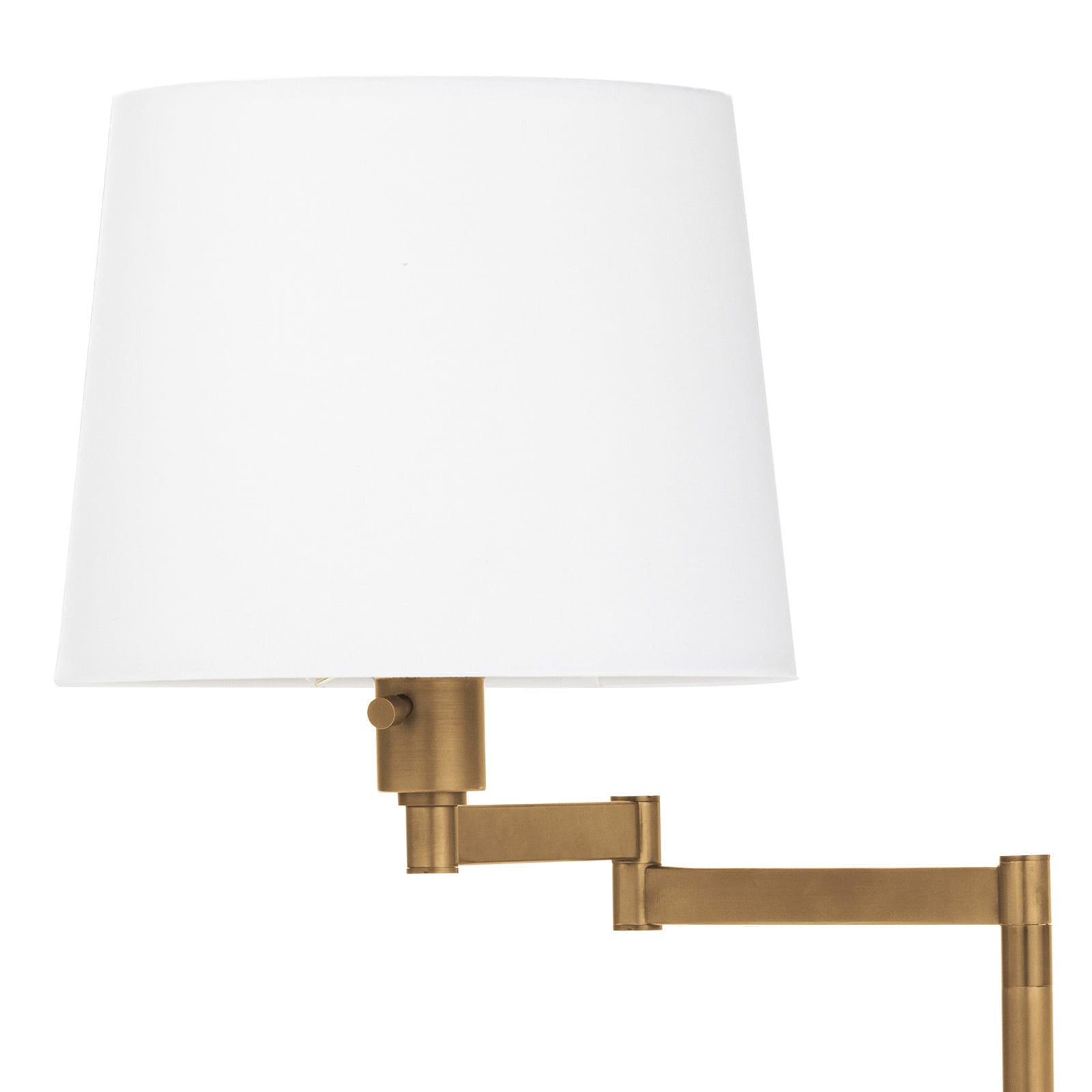 Natural Brass Swivel Floor Lamp close up of shade