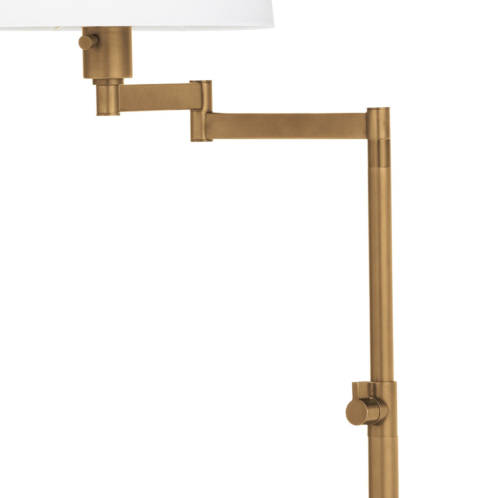 Natural Brass Swivel Floor Lamp close up of swivel
