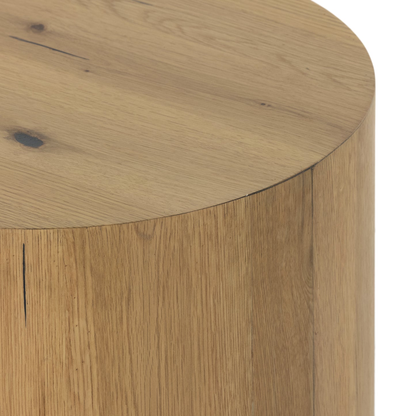 asher round oak veneer side table exclusive to magnolia