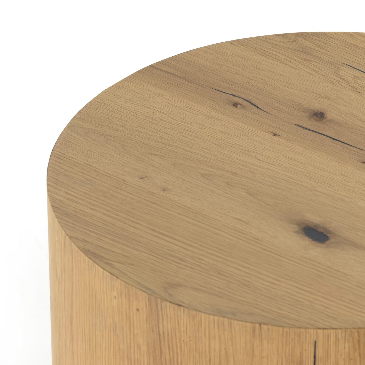 asher round oak veneer side table exclusive to magnolia