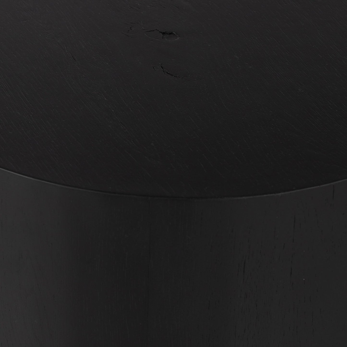 asher side table in black close up of table edge