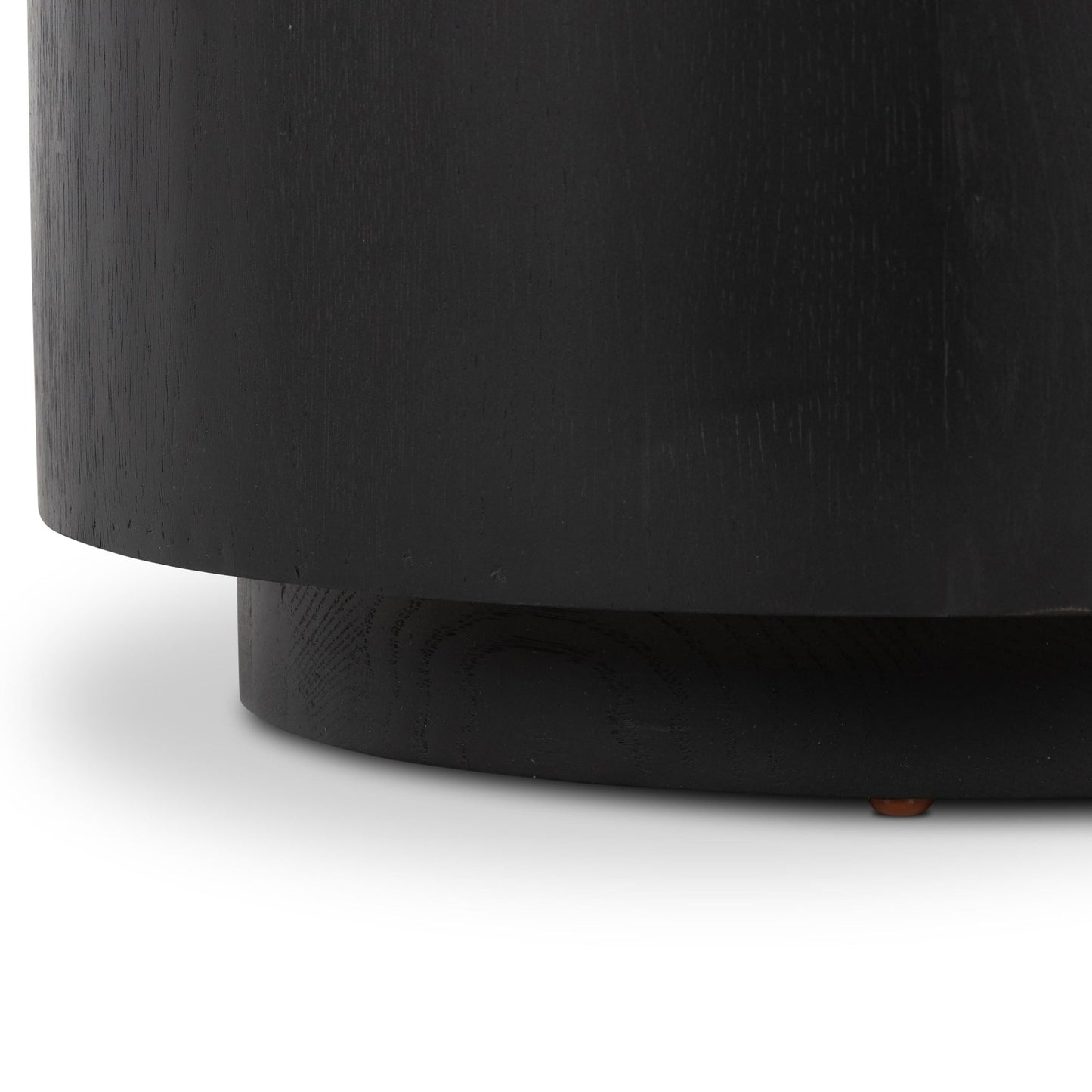 asher side table in black close up of bottom of table