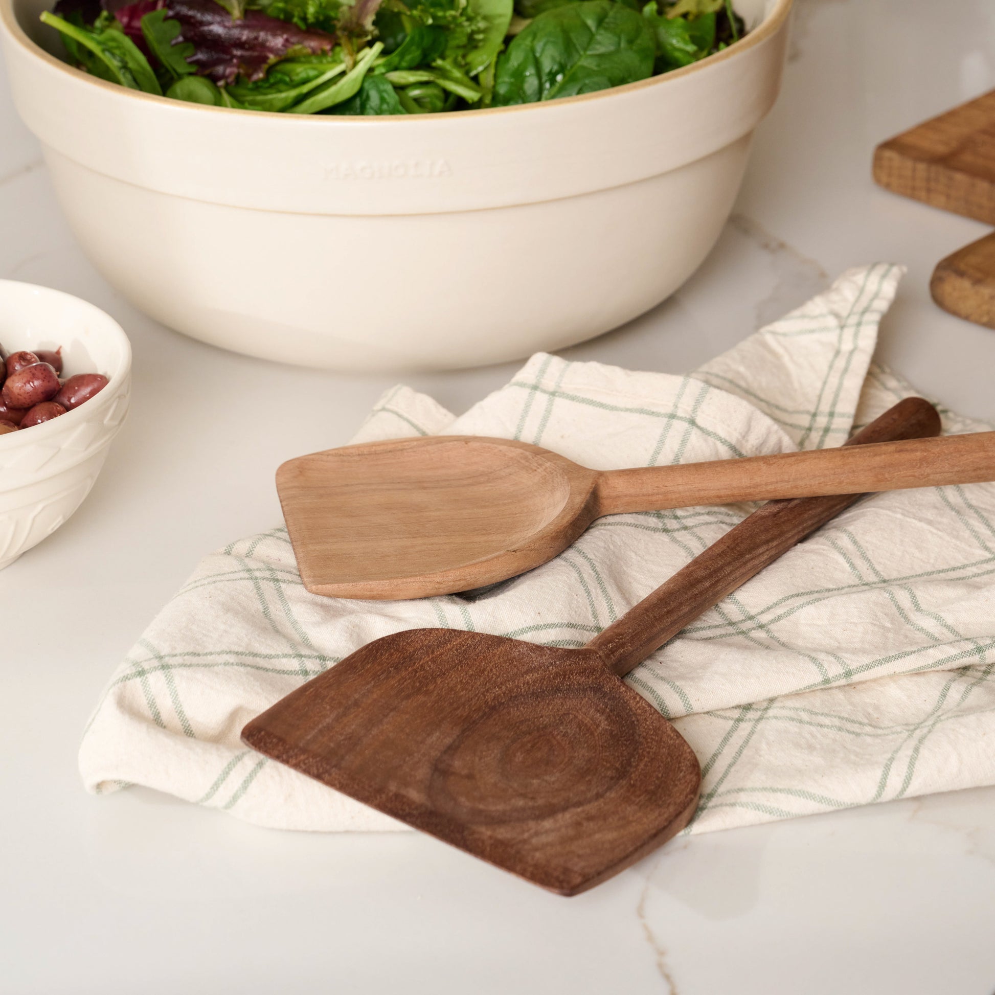 Gristmill Collection Walnut Turner on napkin on counter