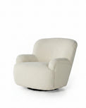Ruby Swivel Chair in Almond front view angled