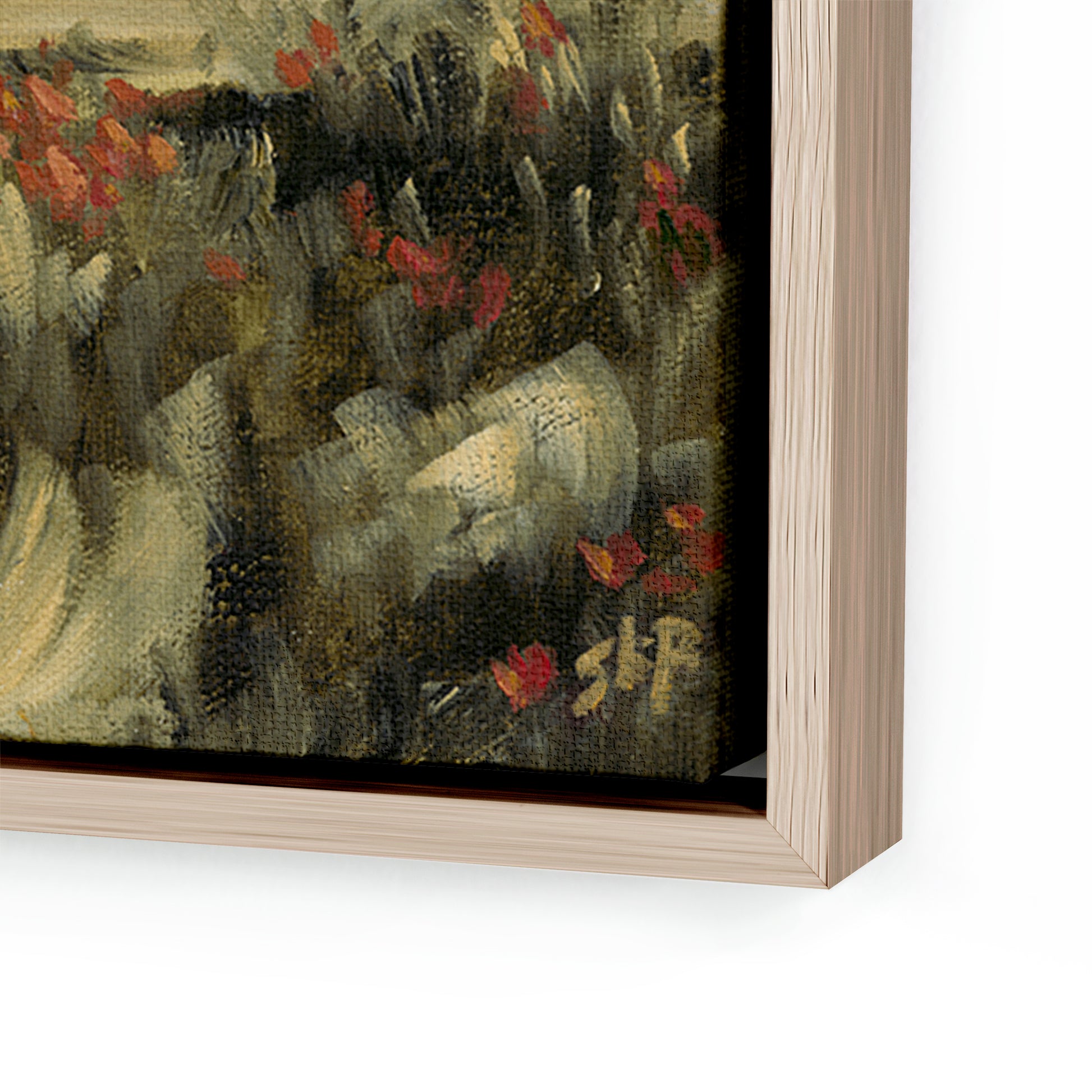 corner view of wall art called Flower Field by Shaina Page