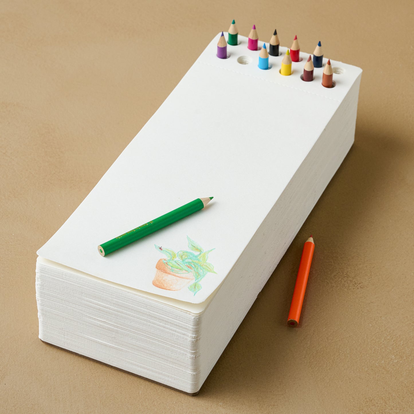 Jotblock sketch pad with colored pencils