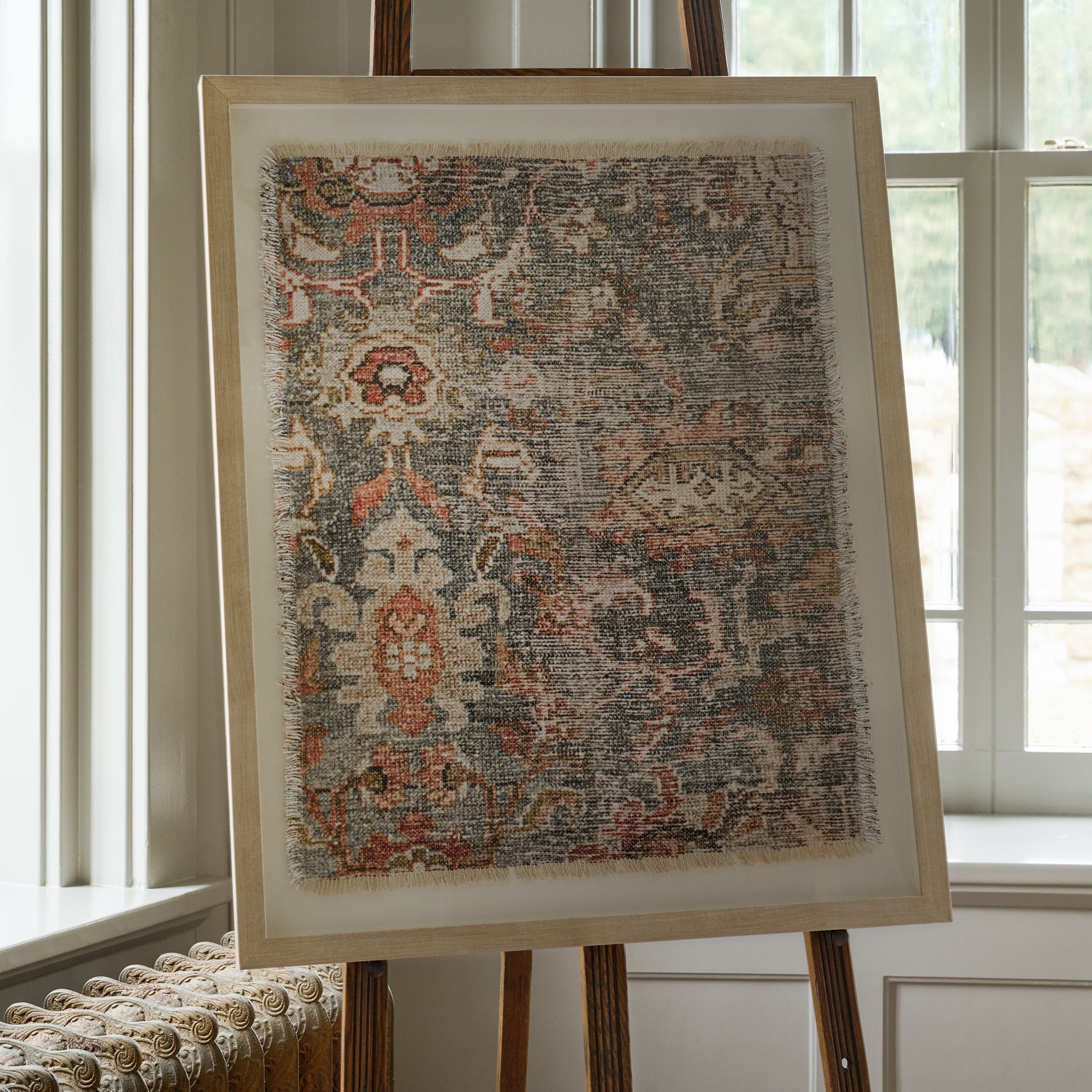 Tallin Framed Textile on easel display