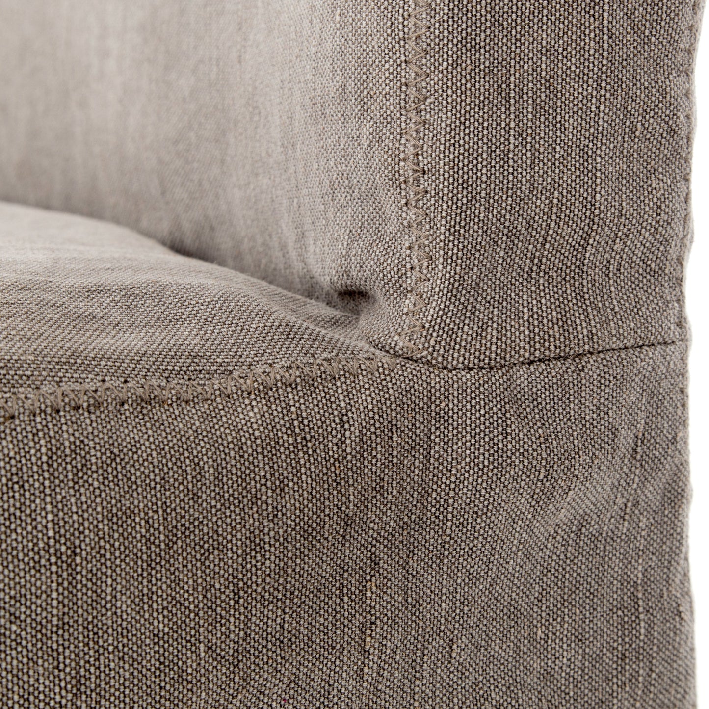 Brynn light grey slip-covered dining chair for magnolia