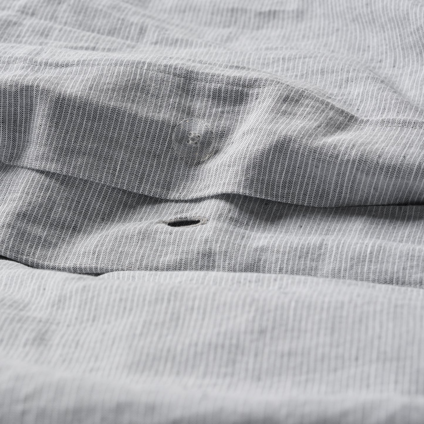 Charcoal Stripe Linen Cotton Duvet Cover