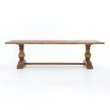 traditional wooden trestle base dining table