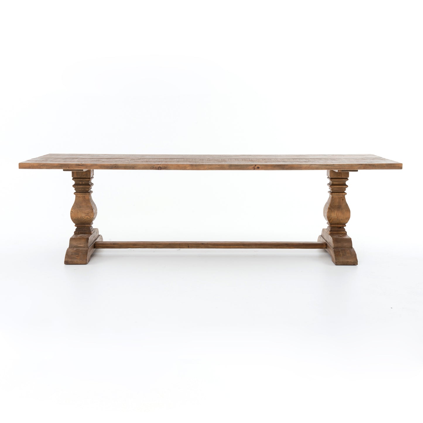 traditional wooden trestle base dining table