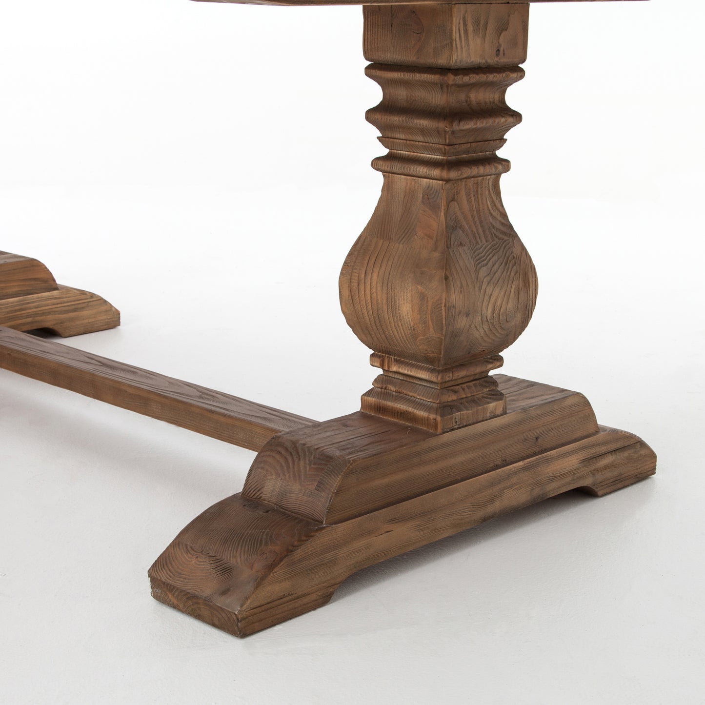 traditional wooden trestle base dining table