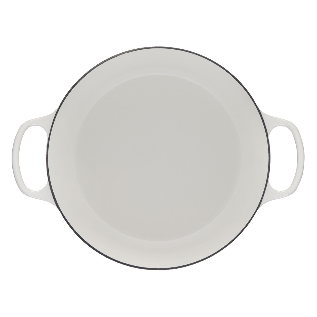 le creuset enameled cast iron braiser in white