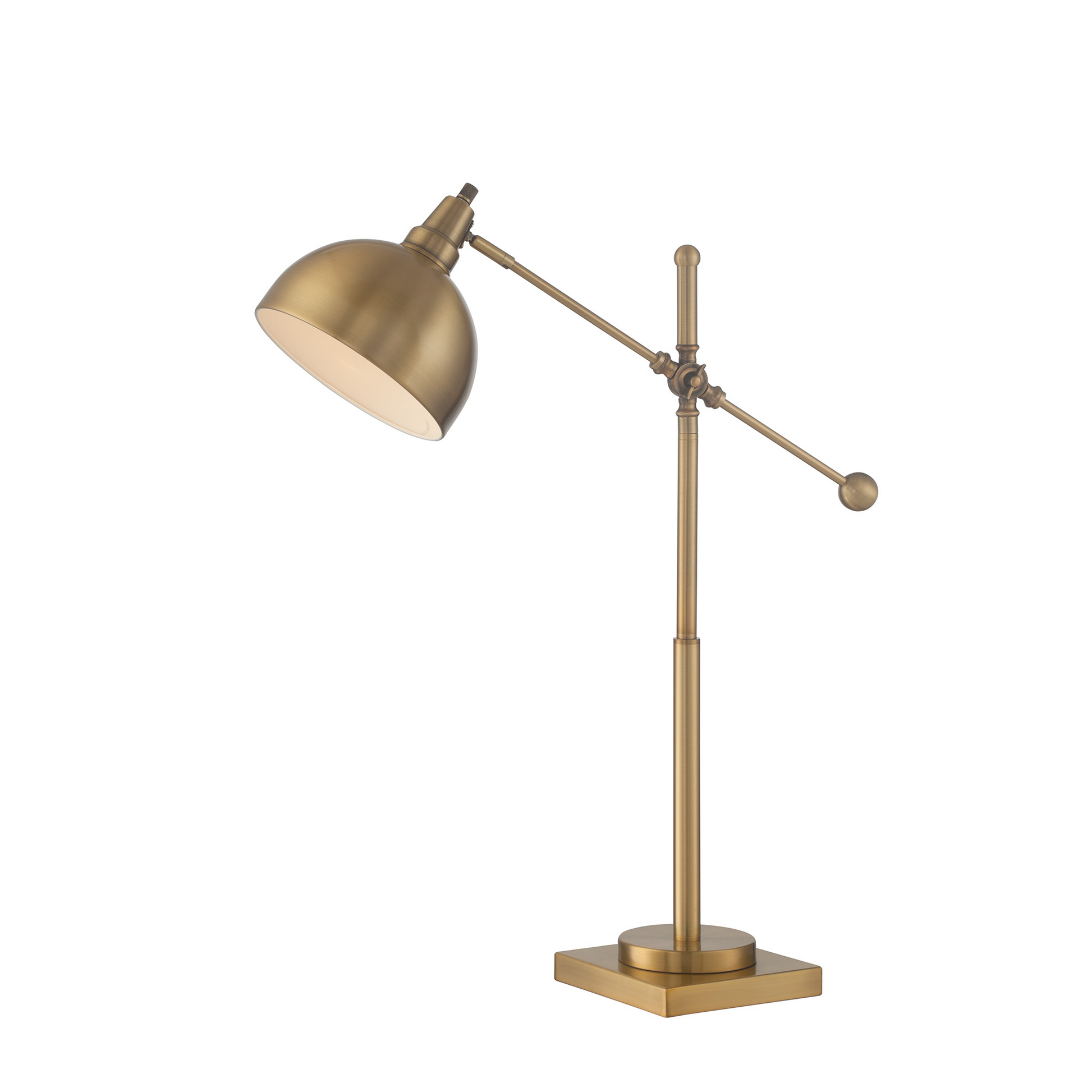 brass metal table lamp with adjustable arm