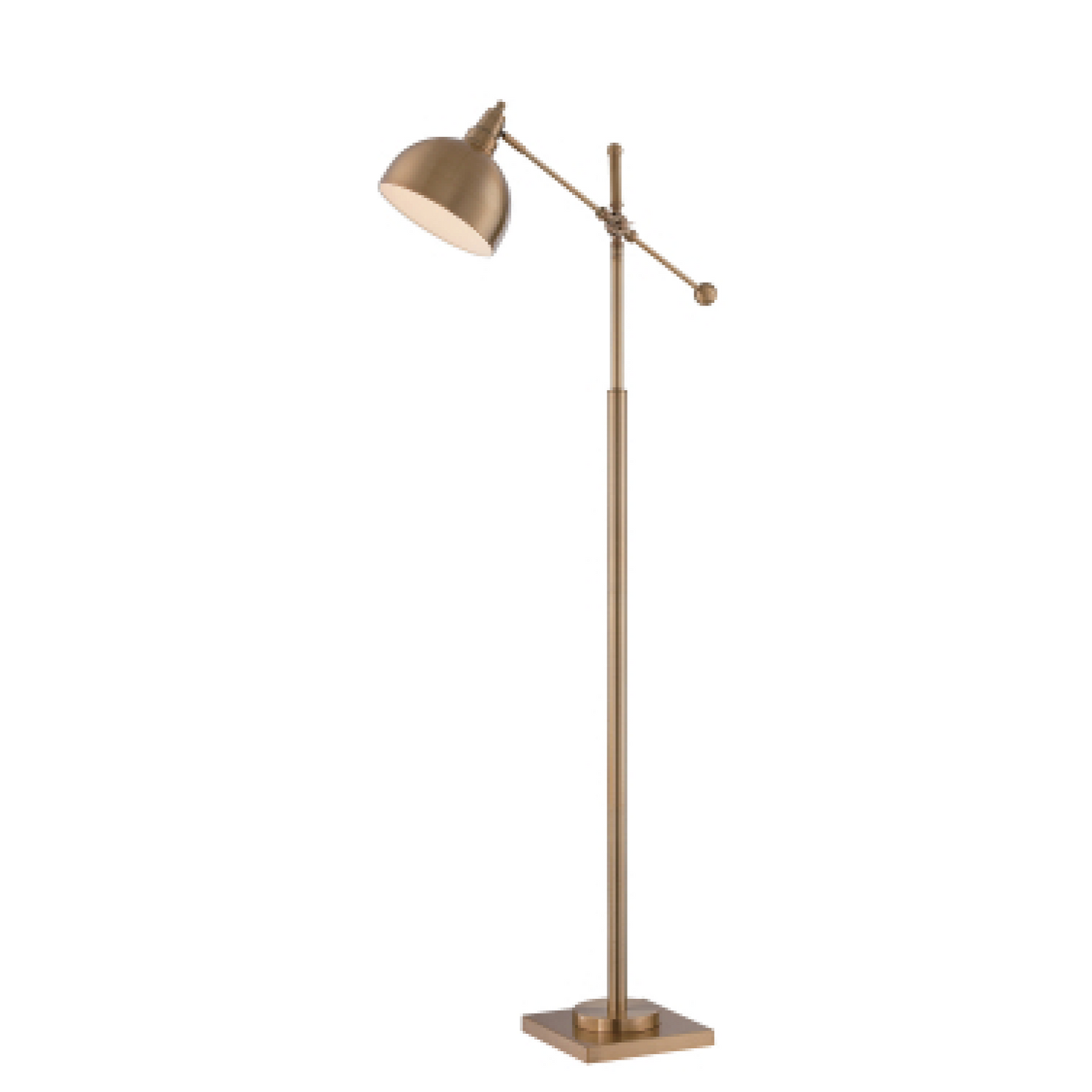 brass metal floor lamp with adjustable arm