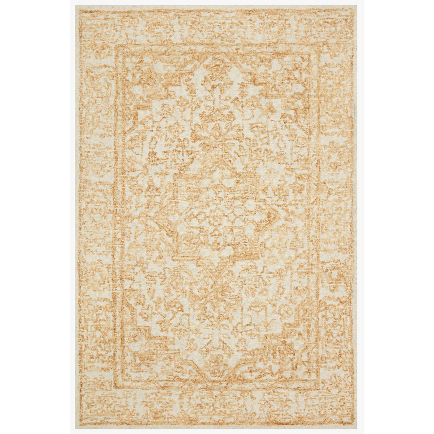 gold and ivory traditional style rug